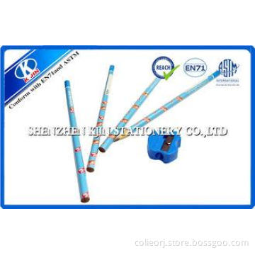 Blue Wrapping Decal Paper HB Wooden Graphite Pencil Set 7 I